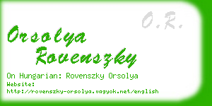 orsolya rovenszky business card